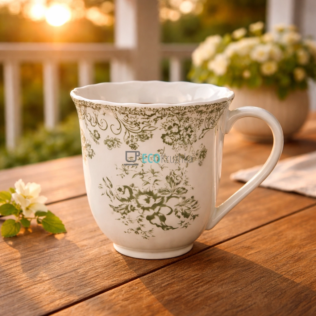 Порцелянова кружка для чаю та кави 350 мл Vintage Rose (K198)