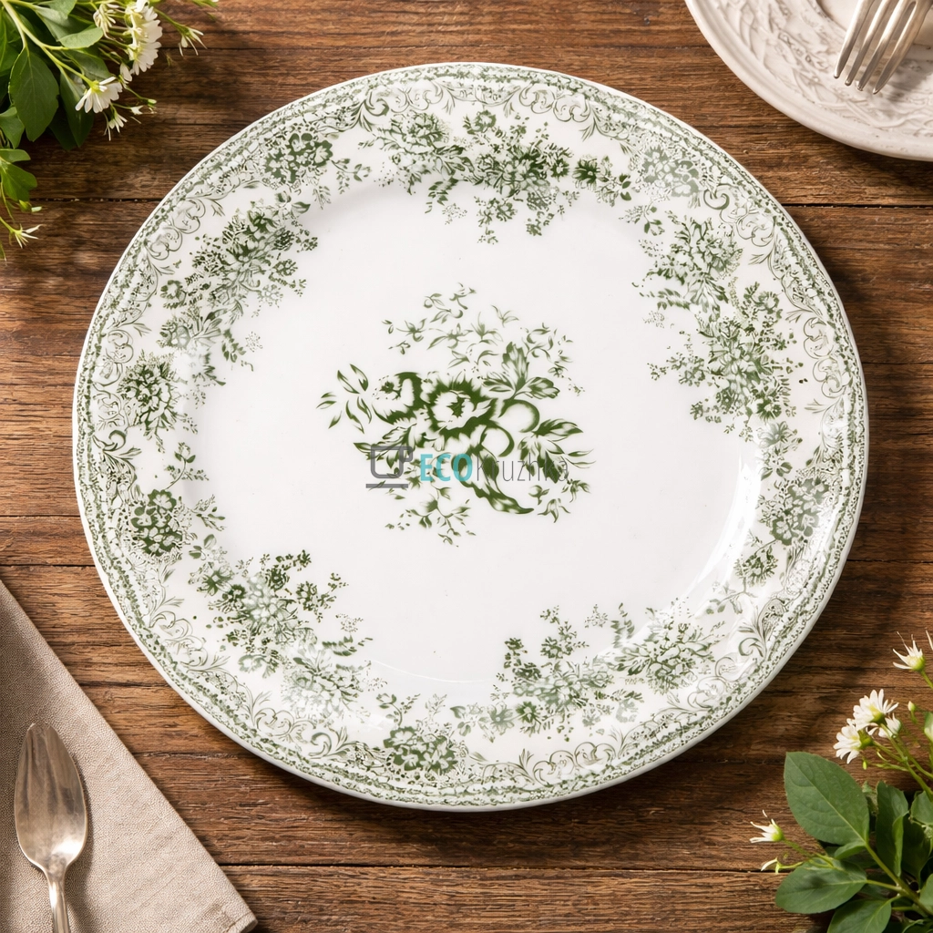 Порцелянова обідня тарілка 27 см Vintage Rose (K195) Порцелянова обідня тарілка 27 см Vintage Rose (K195)