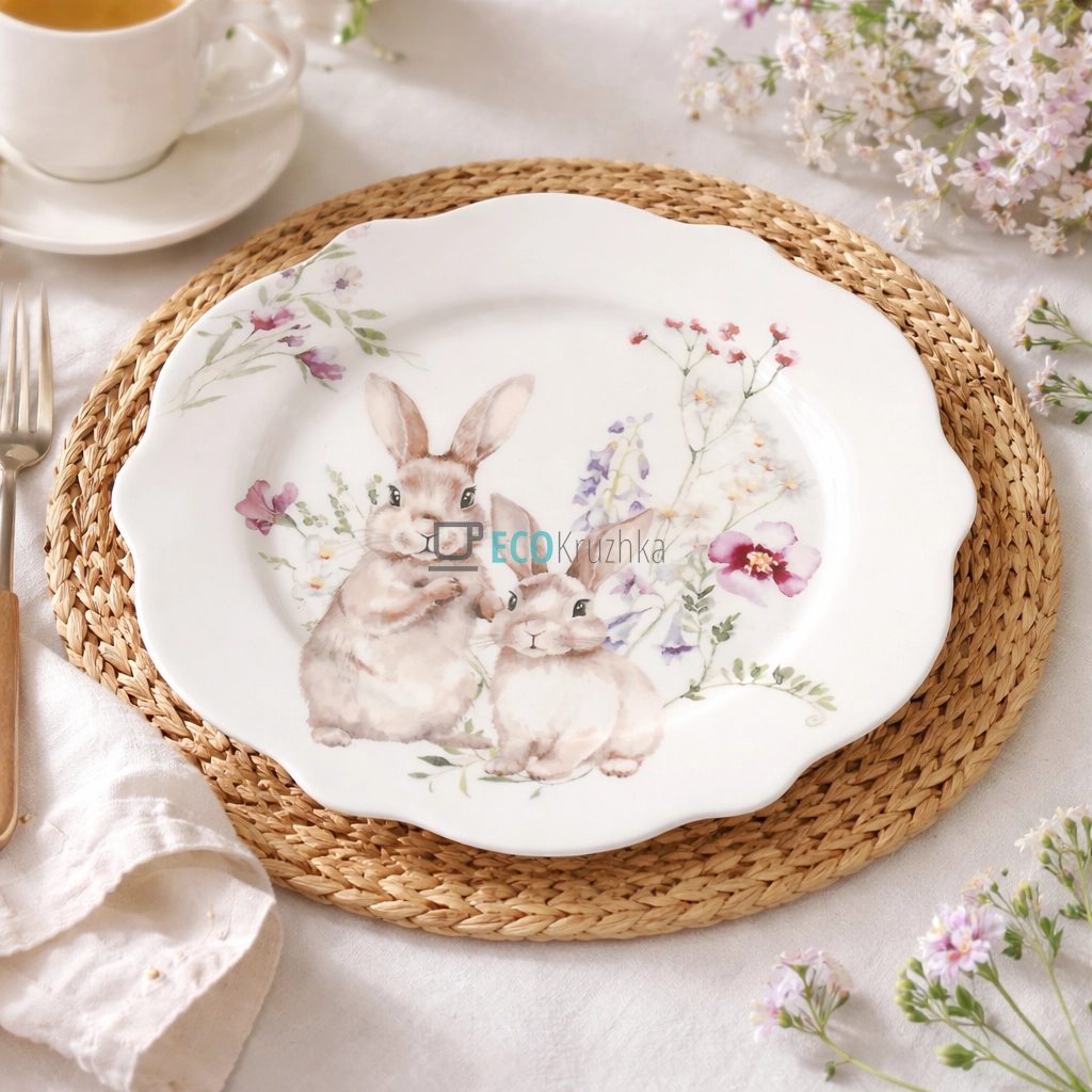 Порцелянова десертна тарілка 19.5 см "Весняна історія" (K212)