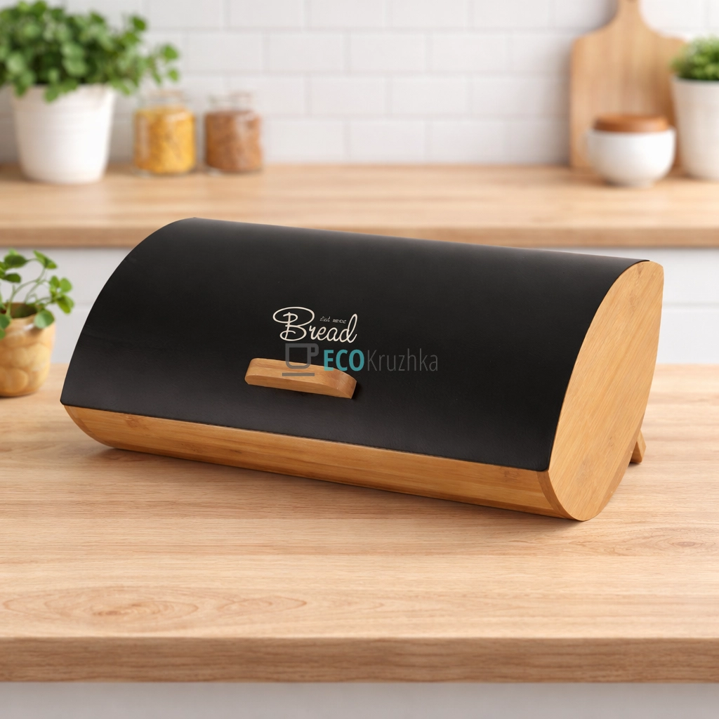 Хлібниця Bread Maestro 365х250х133 мм Чорна MR-1775-BLACK