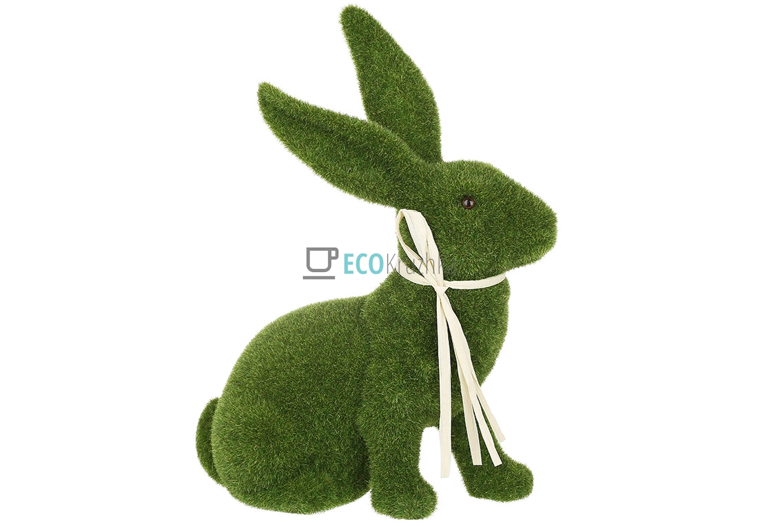 Великодня декоративна фігура Кролик з флоковим напиленням (113-222)