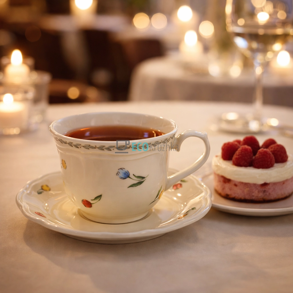 Порцелянова чашка з блюдцем 250 мл Vintage Tulip (159-007) Порцелянова чашка з блюдцем 250 мл Vintage Tulip (159-007)