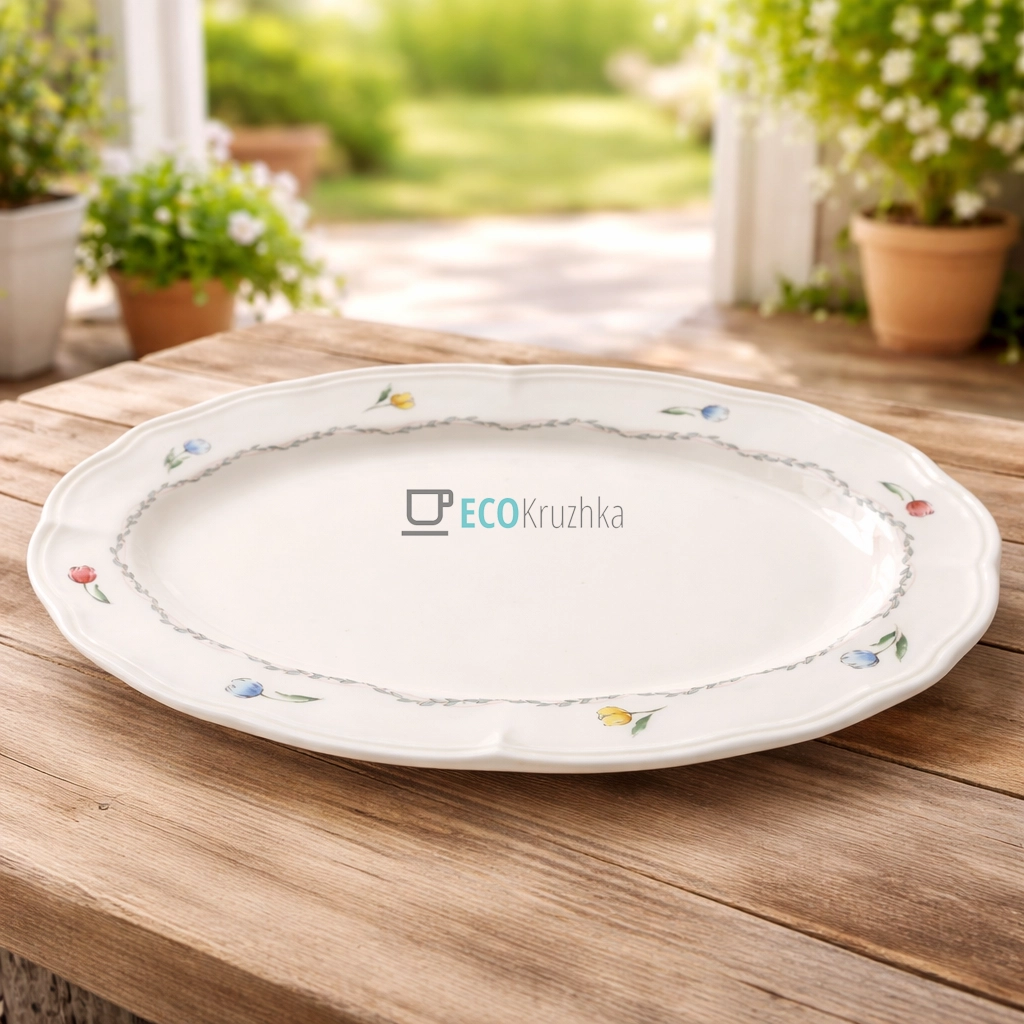 Порцелянове овальне блюдо 33 см Vintage Tulip (159-004)