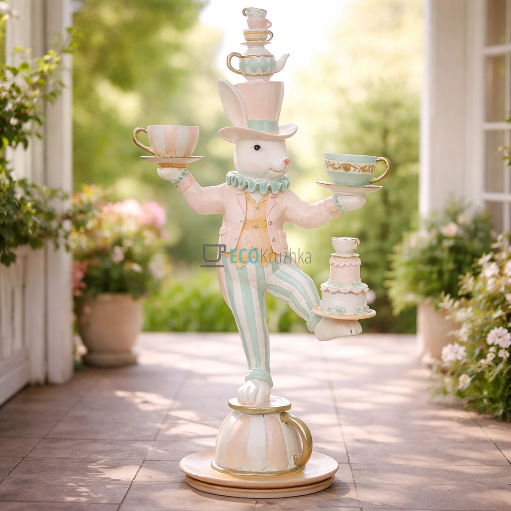 Декоративна статуетка Кролик-капелюшник 61 см (838-522)