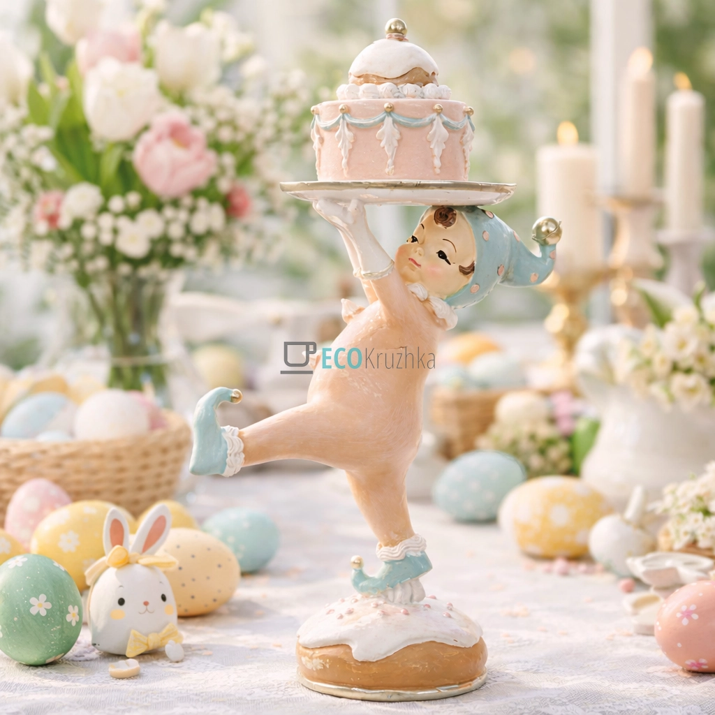 Декоративна статуетка Арлекін 21.5 см бежевий (838-525)