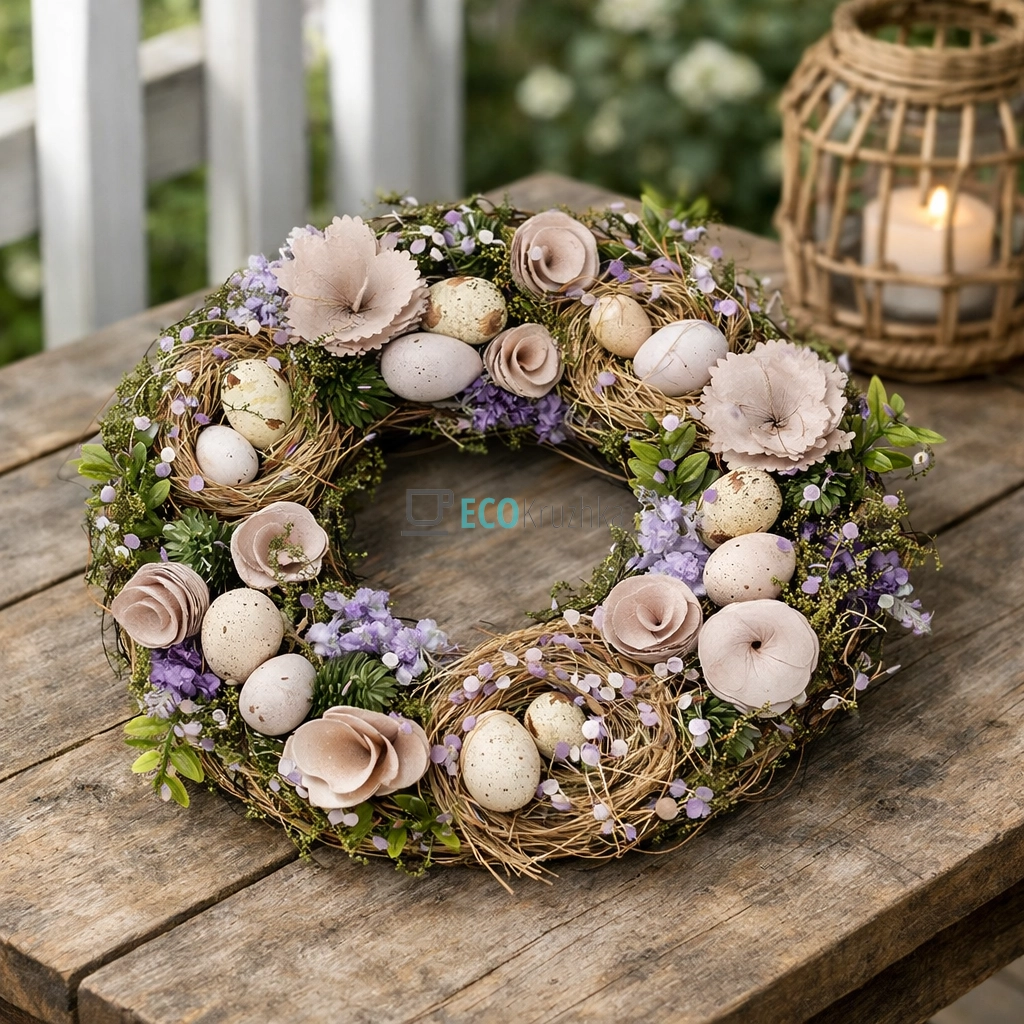 Великодній вінок пурпуровий 31 см (814-904) Великодній вінок пурпуровий 31 см (814-904)