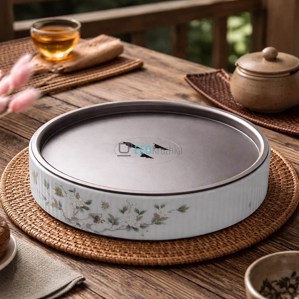 Порцеляновий чайний столик 19 х 4.5 см “Моліхуа” (T0521) Порцеляновий чайний столик 19 х 4.5 см “Моліхуа” (T0521)