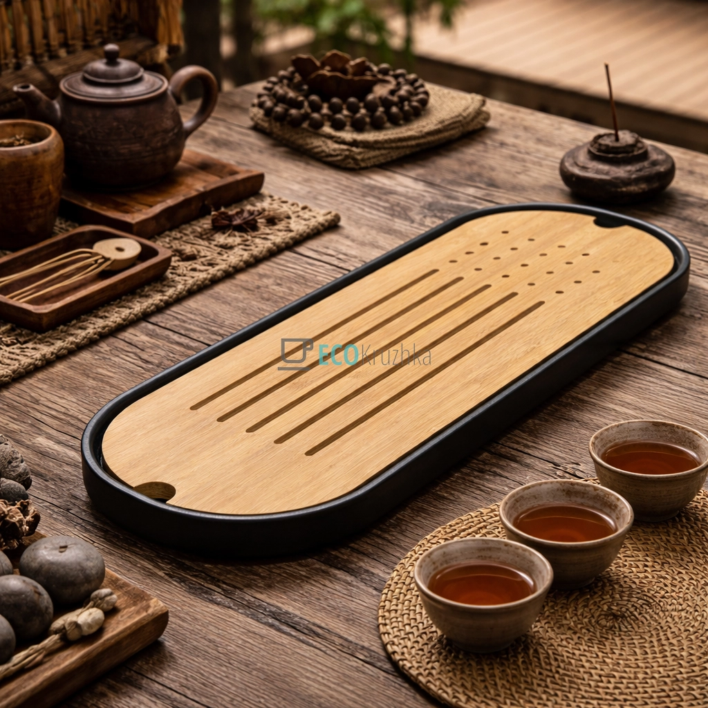 Чайний столик з дерева 41 х 15 х 3.5 см “Тайнань” (T0525)