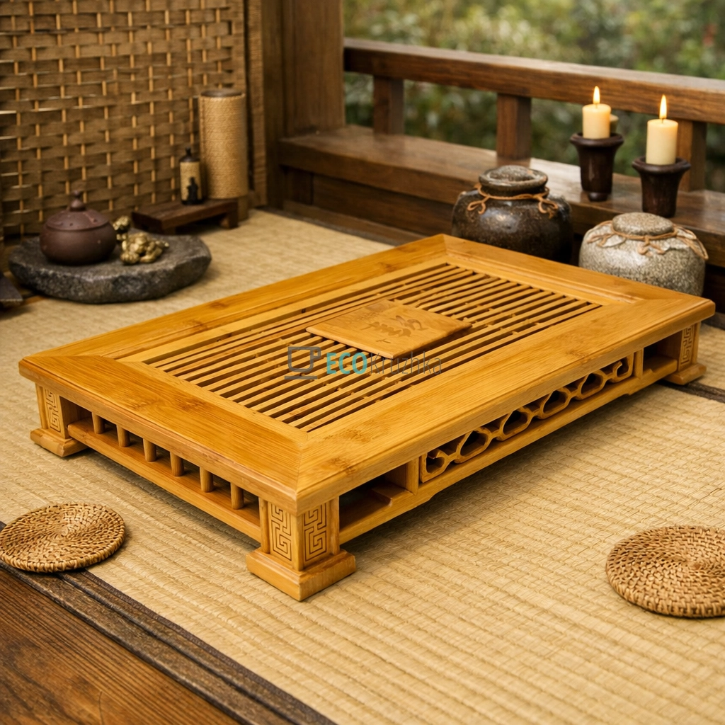 Чайний столик з бамбука 58 х 35 х 8 см “Токіо" (T0503) Чайний столик з бамбука 58 х 35 х 8 см “Токіо" (T0503)