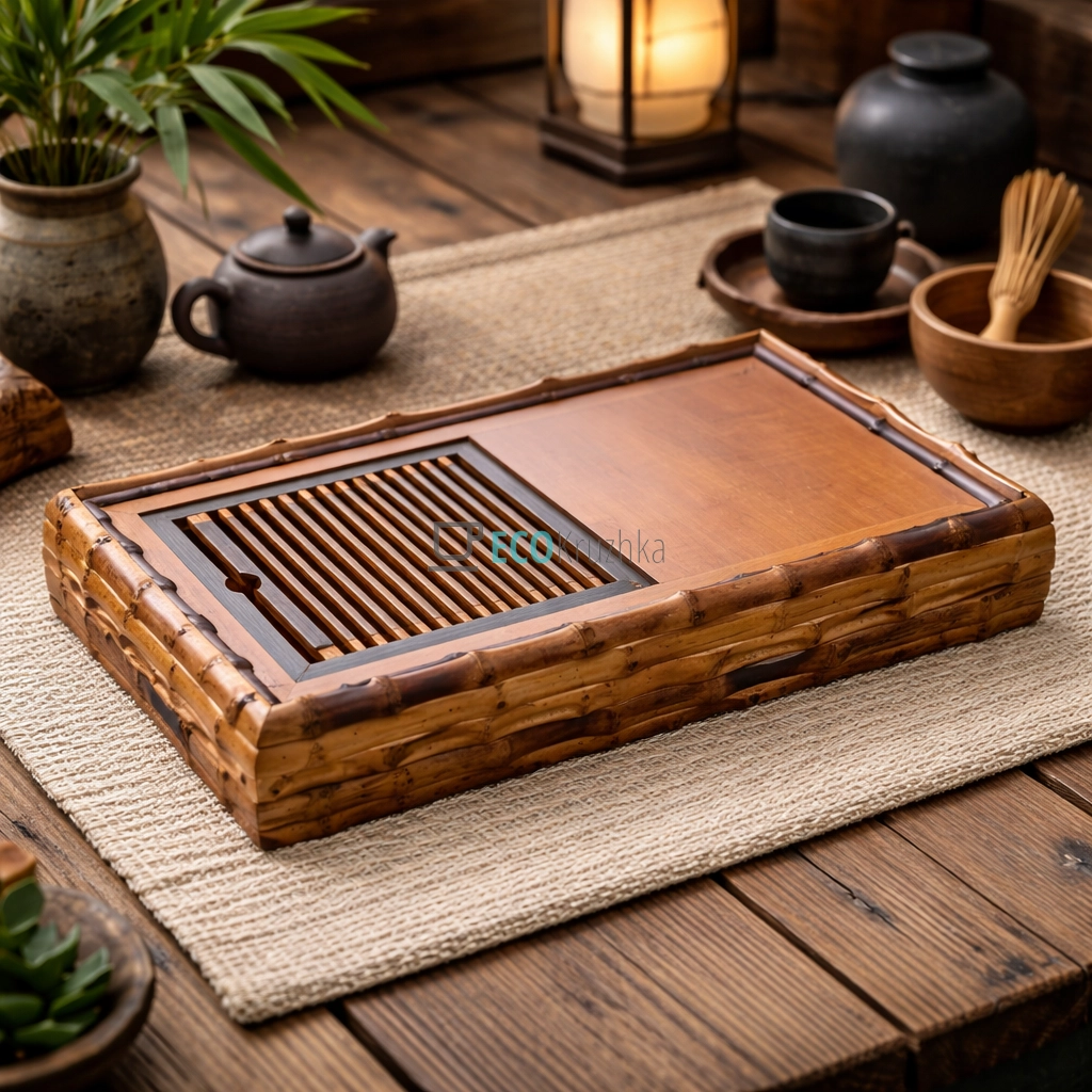 Чайний столик з бамбука 30 х 17 х 4.5 см “Кобе” (T0508)