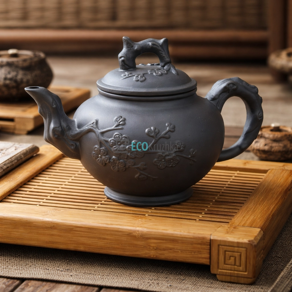 Глиняний чайник 900 мл “Сакура” темний (T2561-1) Глиняний чайник 900 мл “Сакура” темний (T2561-1)