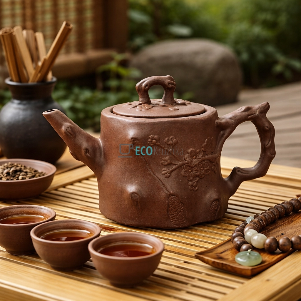 Глиняний чайник 550 мл “Пеньок” (T2598)