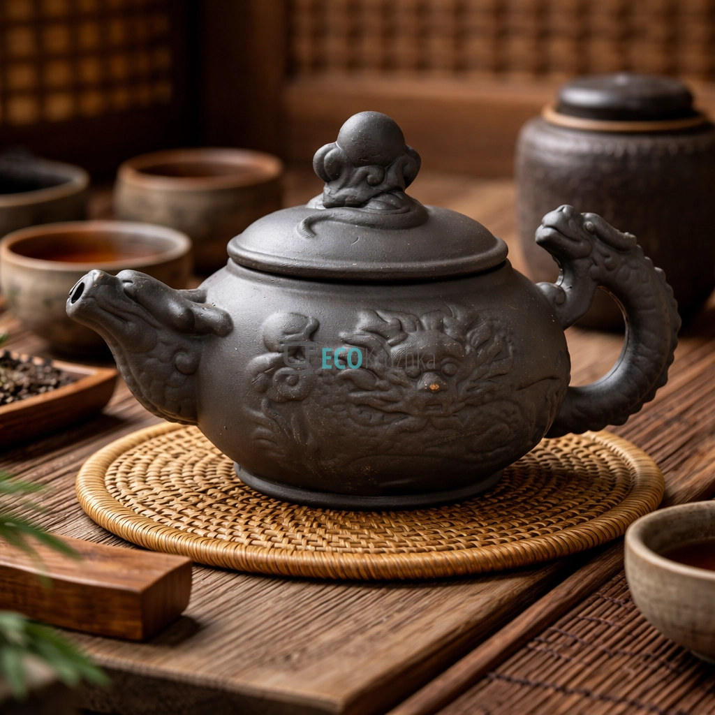 Глиняний чайник 400 мл “Перлина Дракона” темний (T2592-1) Глиняний чайник 400 мл “Перлина Дракона” темний (T2592-1)