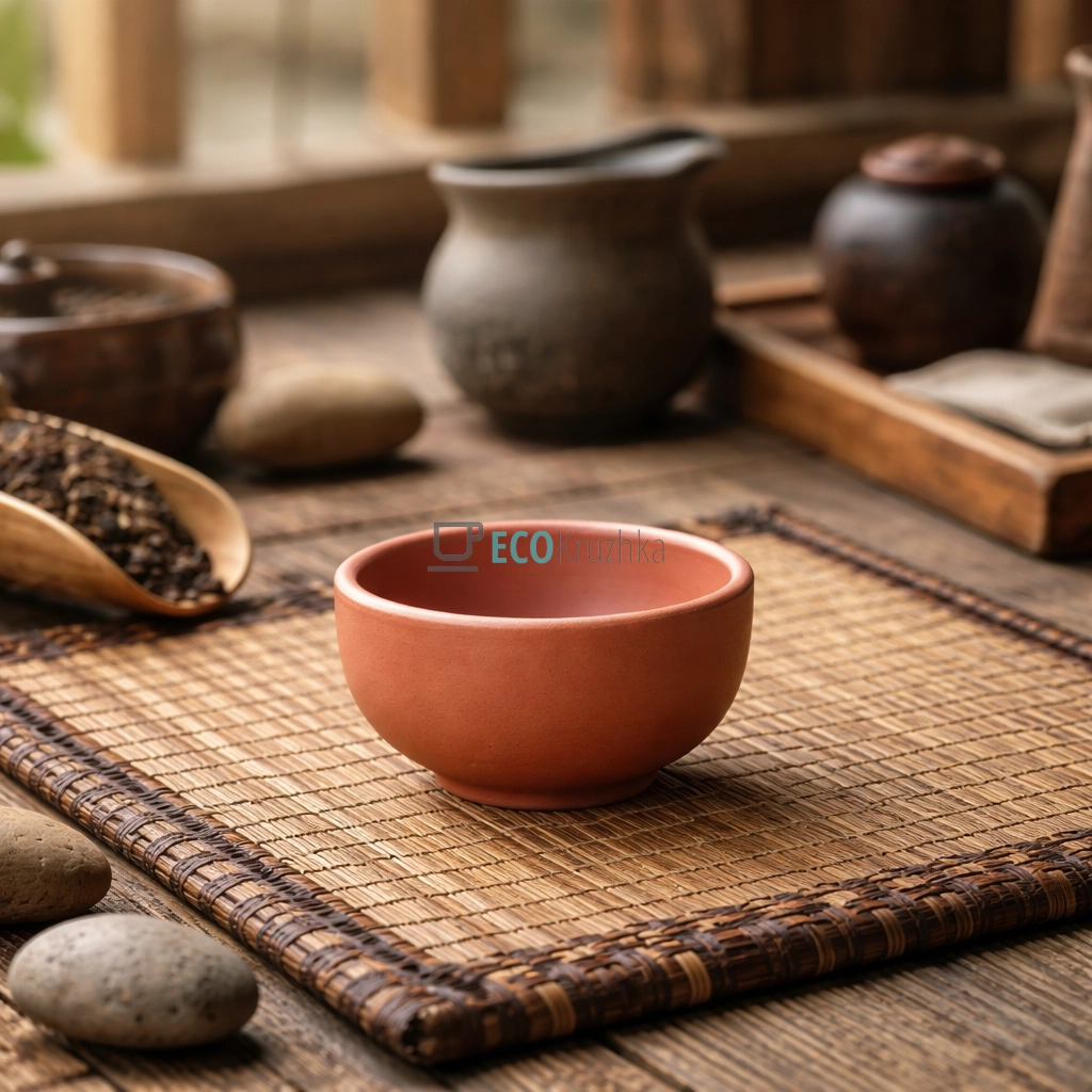 Глиняна піала для чаю 55 мл “Пті” червоний (TC060-2)