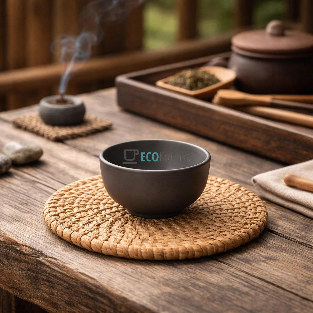 Глиняна піала для чаю 55 мл “Пті” темний (TC060-1)