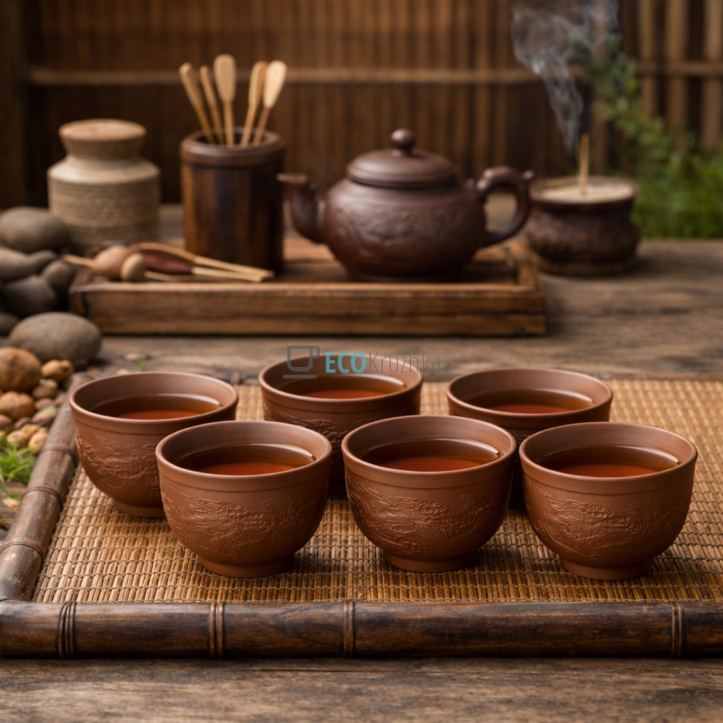 Набір чайних піал 6 шт 160 мл “Дракон і Фенікс” (TC064)