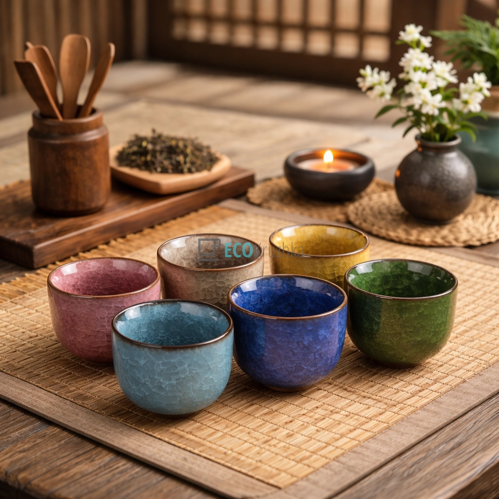 Набір керамічних піал для чаю 6 шт 100 мл “Року-100” (TC005)