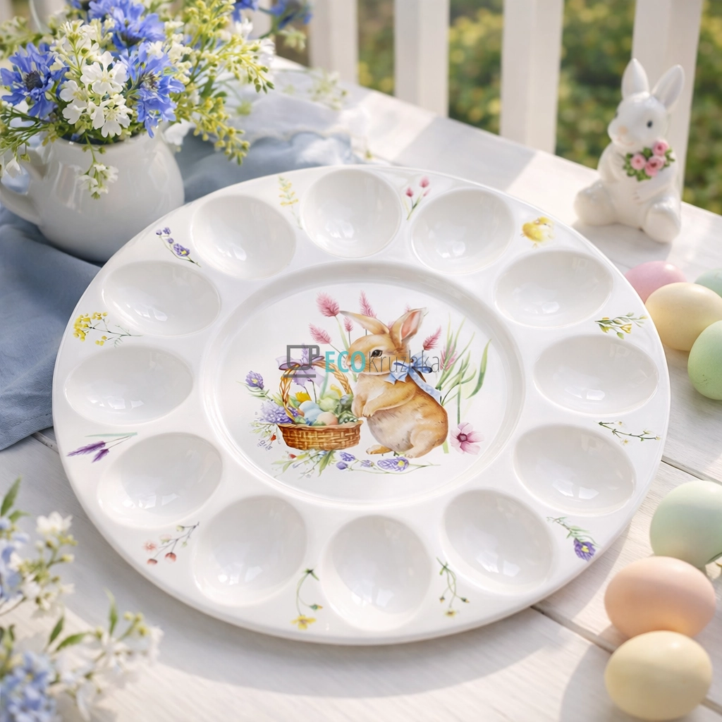 Порцелянова тарілка для яєць "Easter Melody" на 12 шт, Ø27 см (K235)