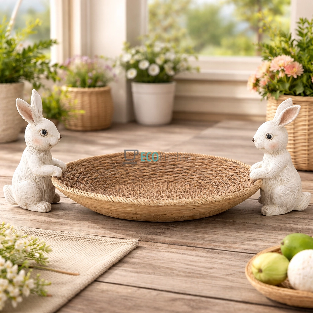 Декоративне блюдо з кроликами 26.5 см (K07-497)