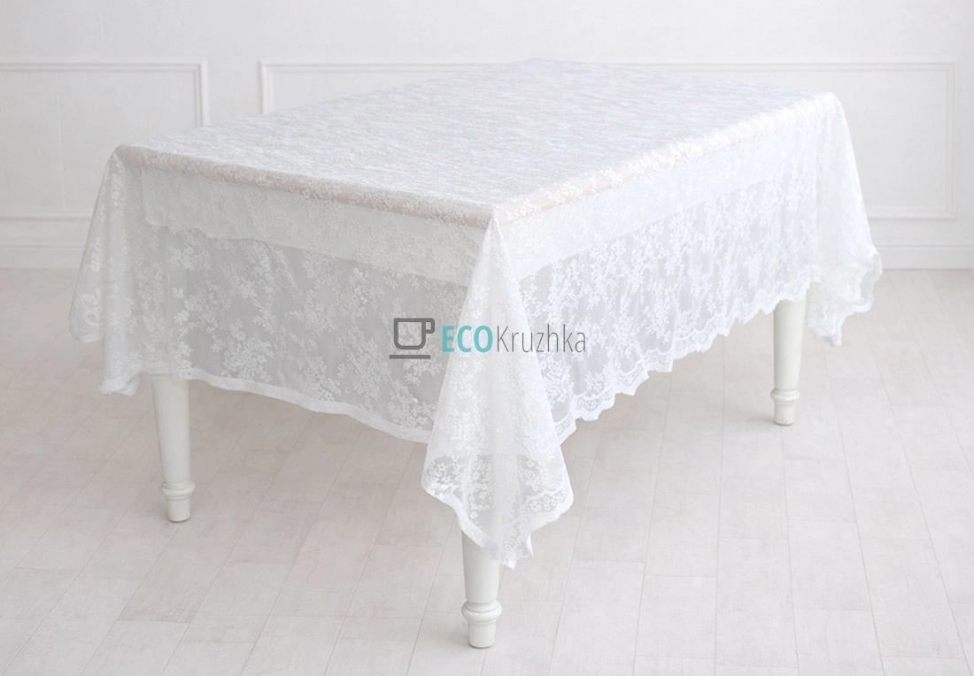 Мереживна скатертина на стіл Petite Bloom 140 х 140 см (445-248)
