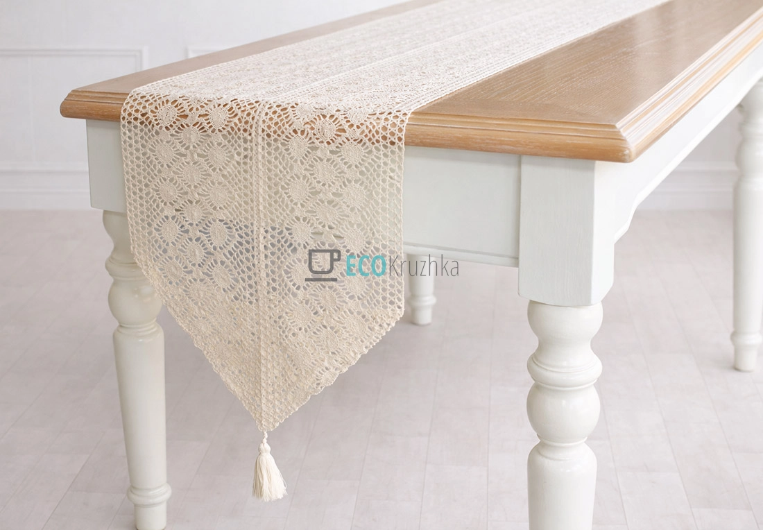 Бавовняний ранер на стіл Boho Crochet 30 х 180 см (445-284)