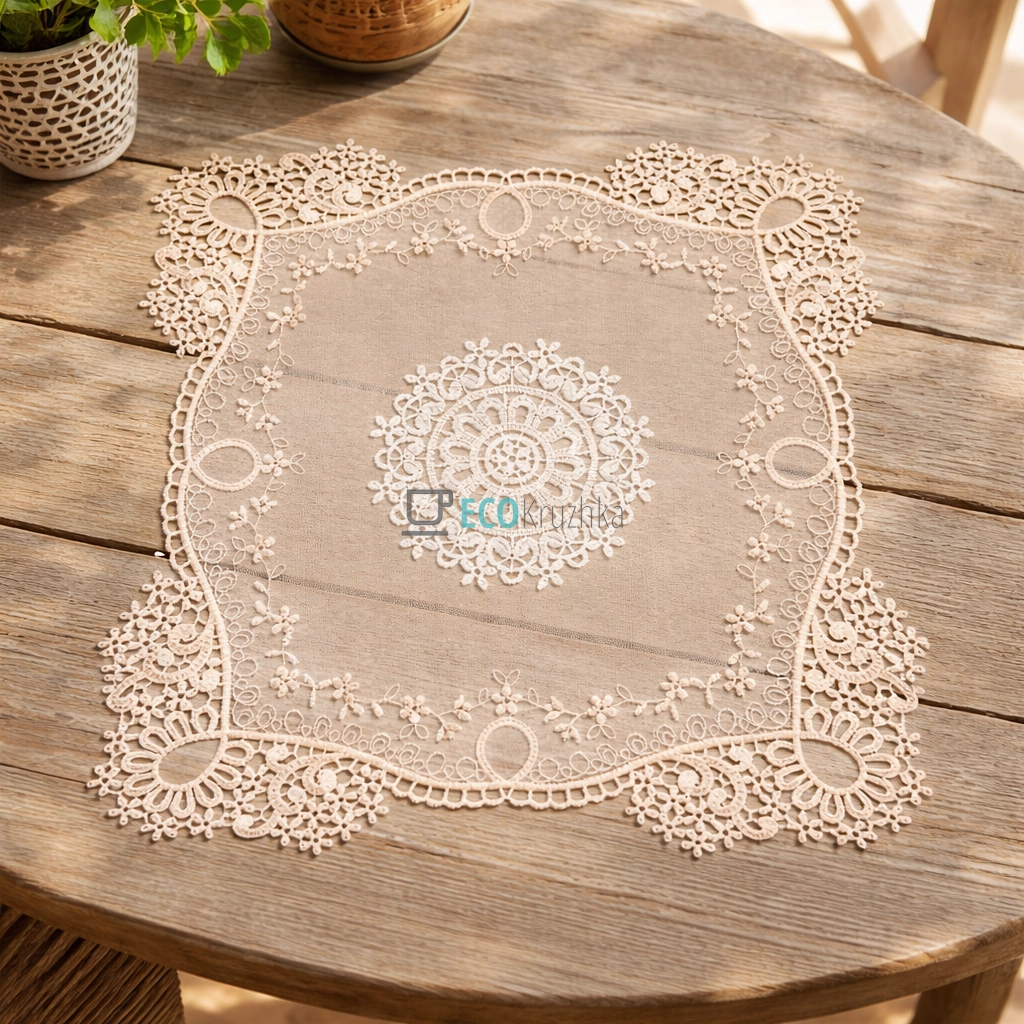 Мереживна серветка на стіл Lace Garland 35 х 35 см (445-280)