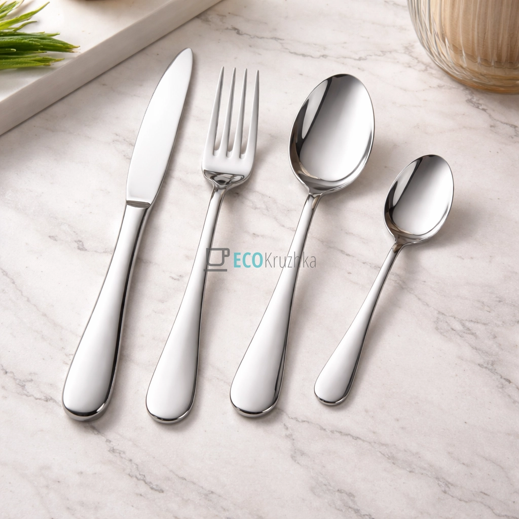 Набір столових приборів 24 предмети срібний (JU-3115)
