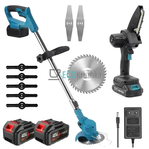 Набір садової техніки 2в1: газонокосарка та ланцюгова пила (JU-4611) Набір садової техніки 2в1: газонокосарка та ланцюгова пила (JU-4611)