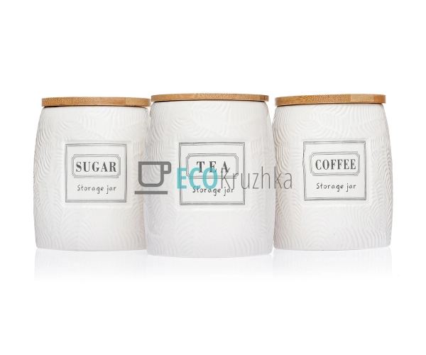 Набір Банок для Цукру, Кави, ... Набір Банок для Цукру, Кави, ...