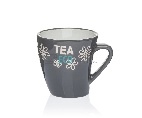 Чашка 190 мл Фарфор TEA Сірий EK14162 Чашка 190 мл Фарфор TEA Сірий EK14162