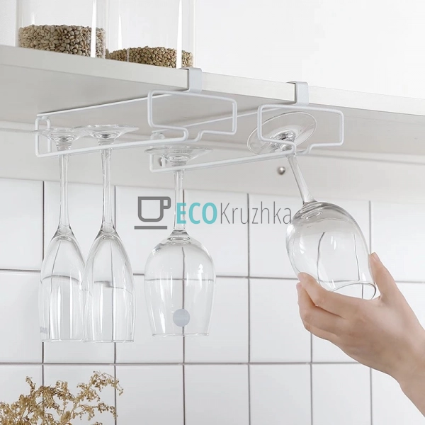 Навісна полиця під келихи Біла Beaver 26х11х7.5 EK14288 Навісна полиця під келихи Біла Beaver 26х11х7.5 EK14288