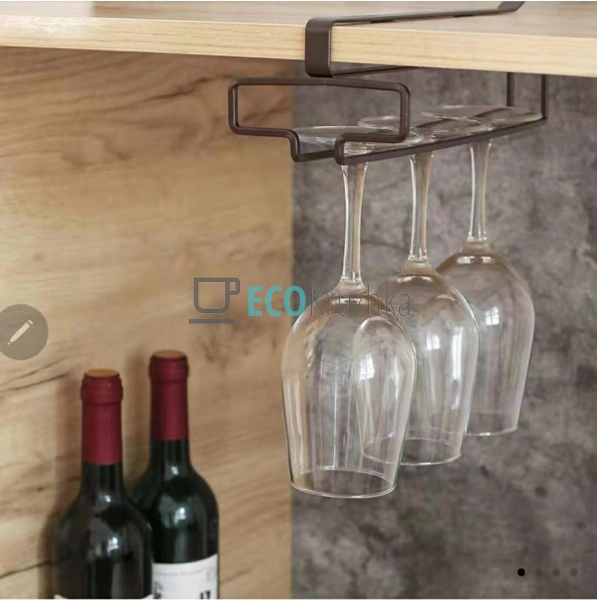 Навісна полиця під келихи Чорна Beaver 26х11х7.5 EK14289 Навісна полиця під келихи Чорна Beaver 26х11х7.5 EK14289