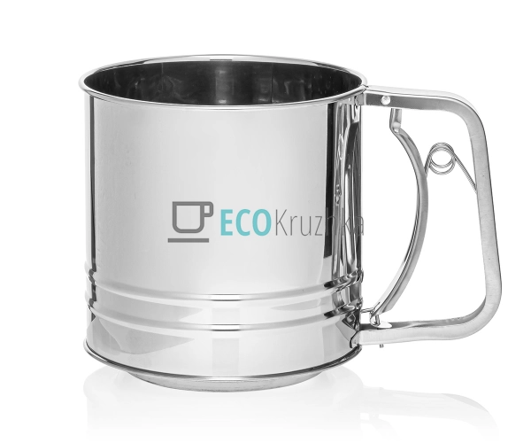 Кухоль-сито для муки 500 г. нержавіюча сталь EK1017