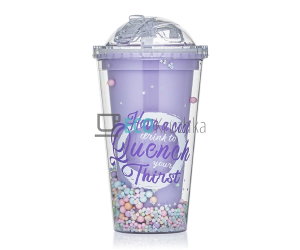 Стакан з подвійною стінкою та трубочкою Feelings 450 мл  ...