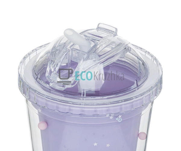 Стакан з подвійною стінкою та трубочкою Feelings 450 мл  ...