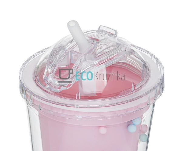 Стакан з подвійною стінкою та трубочкою Feelings 450 мл  ...