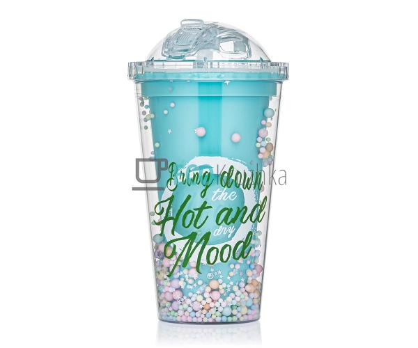 Стакан з подвійною стінкою та трубочкою Feelings 450 мл  ...