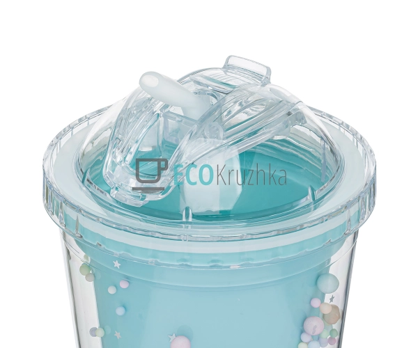 Стакан з подвійною стінкою та трубочкою Feelings 450 мл  ...