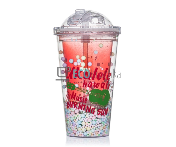 Стакан з подвійною стінкою та трубочкою Feelings 450 мл  ...