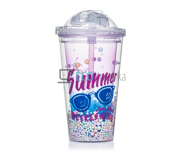 Стакан з подвійною стінкою та трубочкою Feelings 450 мл  ...