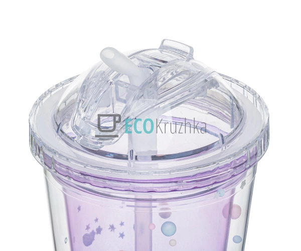 Стакан з подвійною стінкою та трубочкою Feelings 450 мл  ...