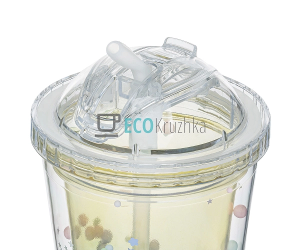 Стакан з подвійною стінкою та трубочкою Feelings 450 мл  ...