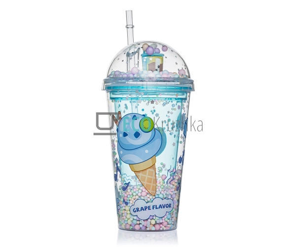 Стакан з подвійною стінкою та трубочкою Feelings 450 мл  ...