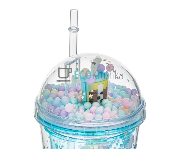 Стакан з подвійною стінкою та трубочкою Feelings 450 мл  ...