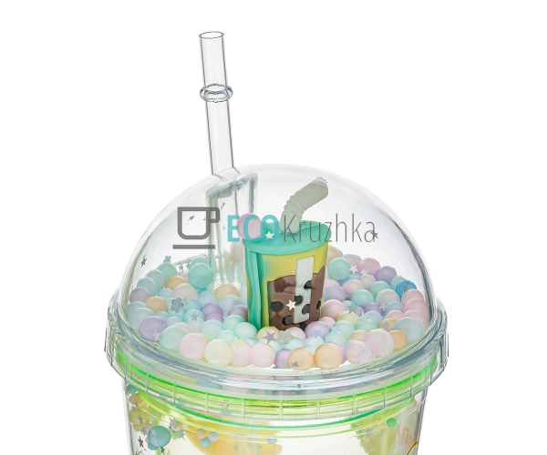 Стакан з подвійною стінкою та трубочкою Feelings 450 мл  ...