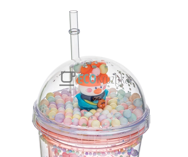 Стакан з подвійною стінкою та трубочкою Feelings 450 мл  ...