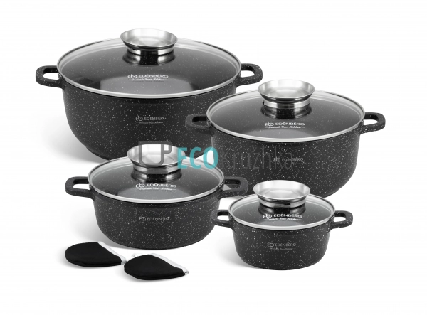 Набір каструль Edenberg 10 предметів з мармуровим антипр ... Набір каструль Edenberg 10 предметів з мармуровим антипр ...