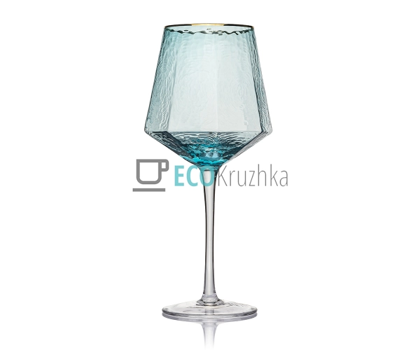 Келих 🍷 для вина з блакитного скла Кристал 530мл EK9035