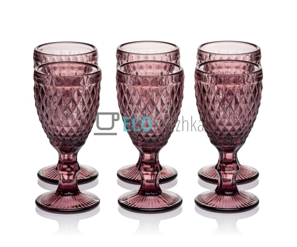 Набір чарок з кольорового скла 6 шт Glassware 40 мл Роже ...