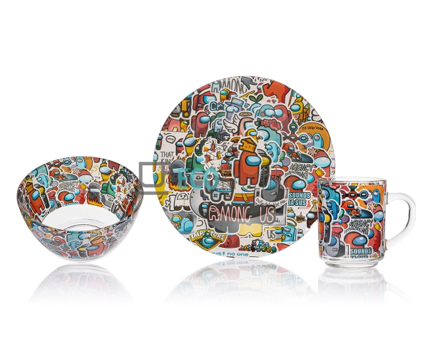 Набір скляного посуду для дітей 3 предмета Among Us EK10 ...